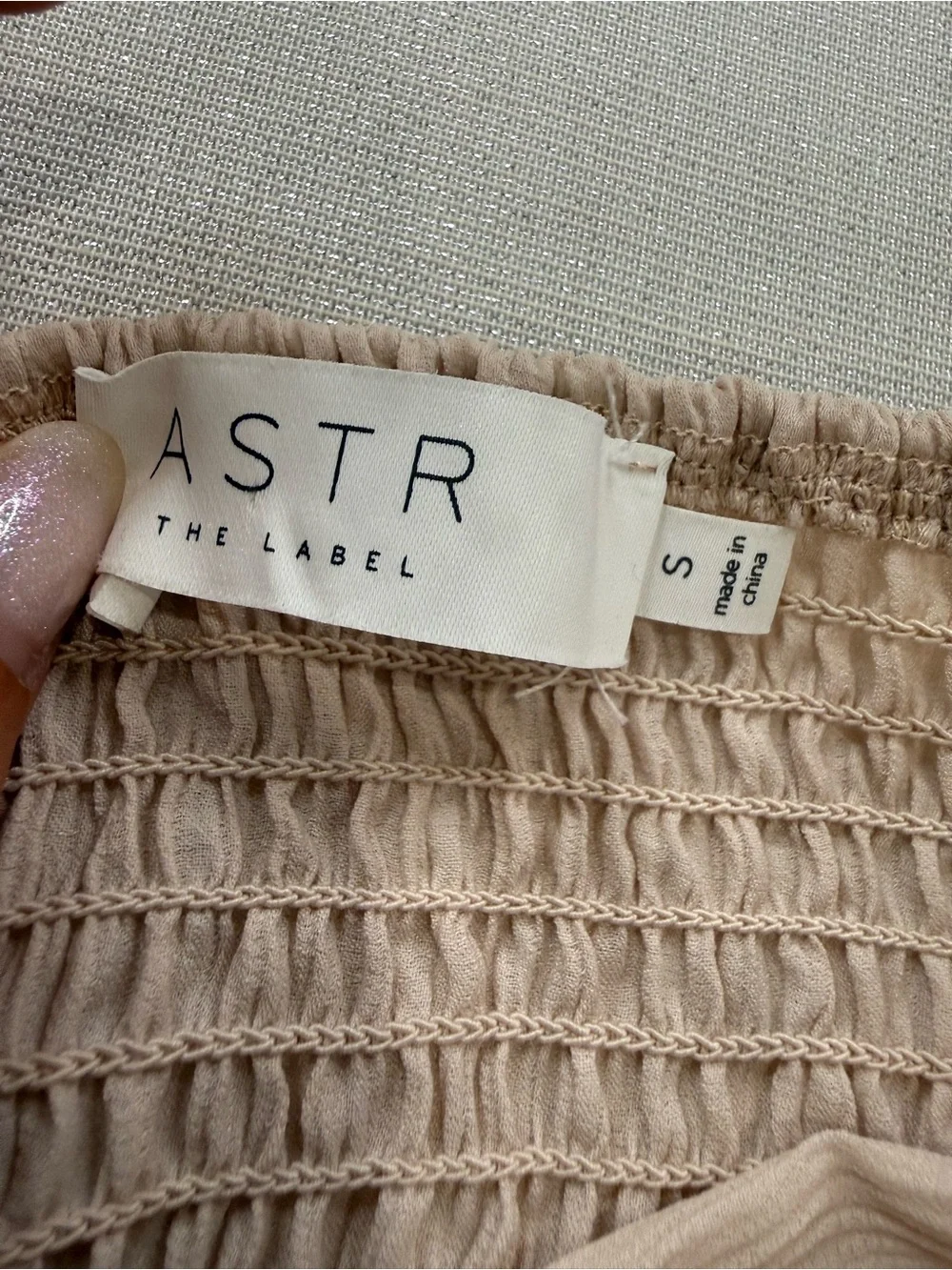 Astr the Label Cream Puff-Sleeve Square Neck Top Size Small